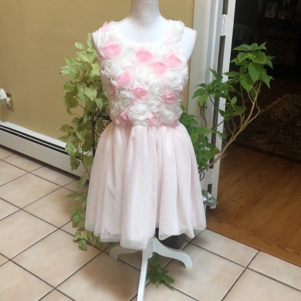 Children’s Place Rose Pink Floral Embellished Special Occasion Dress Sz 16 NWT